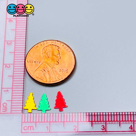 Christmas Tree Holiday Glitter Confetti Iridescent Yellow Green Red 8X5Mm