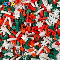 Christmas Tree Rhinestone Holiday Red Green White Fake Clay Sprinkles Decoden Fimo Jimmies Playcode3