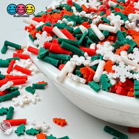 Christmas Tree Rhinestone Holiday Red Green White Fake Clay Sprinkles Decoden Fimo Jimmies Playcode3