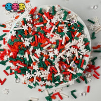 Christmas Tree Rhinestone Holiday Red Green White Fake Clay Sprinkles Decoden Fimo Jimmies Playcode3