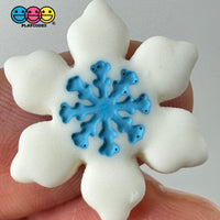 Christmas Winter Snowflakes Red White Blue Pink Holiday Flatback Cabochons Decoden Charm 10 Pcs