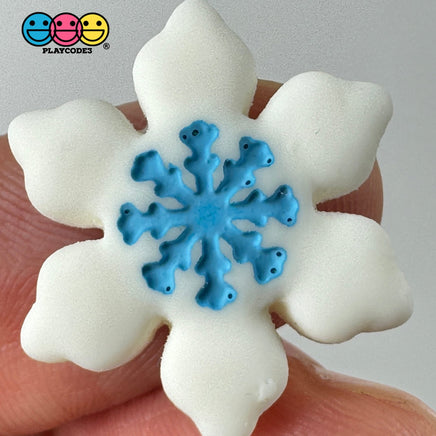 Christmas Winter Snowflakes Red White Blue Pink Holiday Flatback Cabochons Decoden Charm 10 Pcs