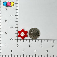 Christmas Winter Snowflakes Red White Blue Pink Holiday Flatback Cabochons Decoden Charm 10 Pcs