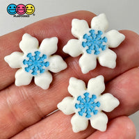 Christmas Winter Snowflakes Red White Blue Pink Holiday Flatback Cabochons Decoden Charm 10 Pcs