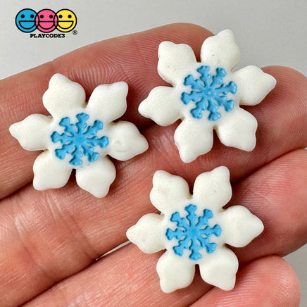 Christmas Winter Snowflakes Red White Blue Pink Holiday Flatback Cabochons Decoden Charm 10 Pcs