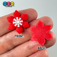 Christmas Winter Snowflakes Red White Blue Pink Holiday Flatback Cabochons Decoden Charm 10 Pcs