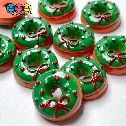 Christmas Reef Mini Doughnut Flatback Charm Decoration Cabochons 10 Pcs