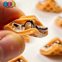 Waffle Taco Folded Ice Cream Faux Food Choco Mini Charm Fake Dessert Cabochons 10 Pcs