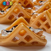 Waffle Taco Folded Ice Cream Faux Food Choco Mini Charm Fake Dessert Cabochons 10 Pcs
