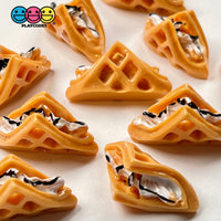 Waffle Taco Folded Ice Cream Faux Food Choco Mini Charm Fake Dessert Cabochons 10 Pcs