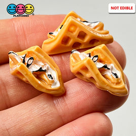 Waffle Taco Folded Ice Cream Faux Food Choco Mini Charm Fake Dessert Cabochons 10 Pcs