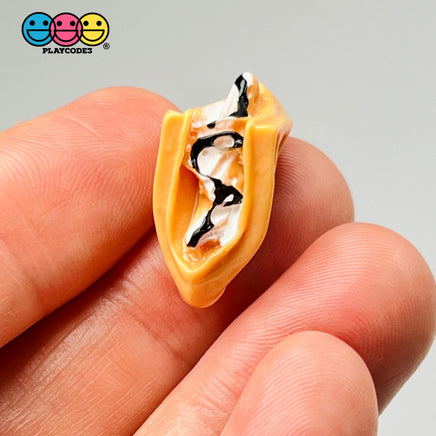 Waffle Taco Folded Ice Cream Faux Food Choco Mini Charm Fake Dessert Cabochons 10 Pcs