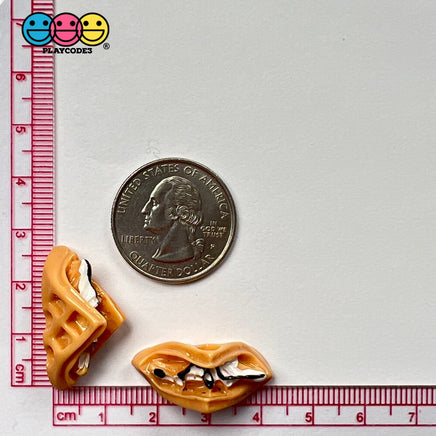 Waffle Taco Folded Ice Cream Faux Food Choco Mini Charm Fake Dessert Cabochons 10 Pcs