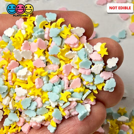 Cloudy Sky Star Moon Pastel Fimo Mix Fake Polymer Clay Sprinkles Confetti Funfetti Sprinkle