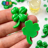Clover Four Leaf Shamrock Flatback Charms Cabochons Saint Patricks Day Decoden 10 Pcs Charm