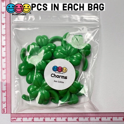 Clover Four Leaf Shamrock Flatback Charms Cabochons Saint Patricks Day Decoden 10 Pcs Charm