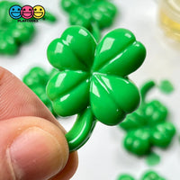 Clover Four Leaf Shamrock Flatback Charms Cabochons Saint Patricks Day Decoden 10 Pcs Charm