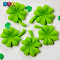 Clover Four Leaf Shamrock Flatback Charms Cabochons Saint Patricks Day Decoden 2 Colors 10 Pcs Charm