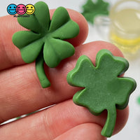 Clover Four Leaf Shamrock Flatback Charms Cabochons Saint Patricks Day Decoden 2 Colors 10 Pcs Charm