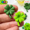 Clover Four Leaf Shamrock Flatback Charms Cabochons Saint Patricks Day Decoden 2 Colors 10 Pcs Charm