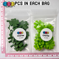 Clover Four Leaf Shamrock Flatback Charms Cabochons Saint Patricks Day Decoden 2 Colors 10 Pcs Charm