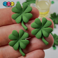 Clover Four Leaf Shamrock Flatback Charms Cabochons Saint Patricks Day Decoden 2 Colors 10 Pcs Dark