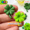 Clover Four Leaf Shamrock Flatback Charms Cabochons Saint Patricks Day Decoden 2 Colors 10 Pcs Charm