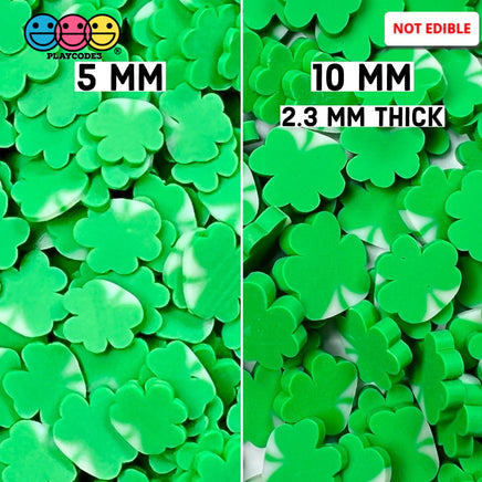 Clover Shamrock Fimo Slices Faux Sprinkle Saint Patricks Day Fake Funfetti Sprinkles 5/10 Mm