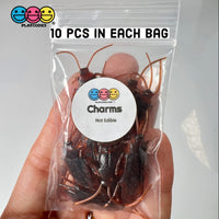 Cockroach Realistic Insect Bug Bendable Plastic Resin Cabochon Charm Halloween Decoden 10 Pcs