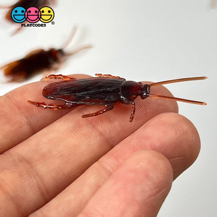 Cockroach Realistic Insect Bug Bendable Plastic Resin Cabochon Charm Halloween Decoden 10 Pcs