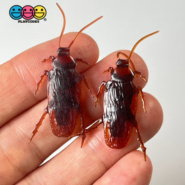 Cockroach Realistic Insect Bug Bendable Plastic Resin Cabochon Charm Halloween Decoden 10 Pcs