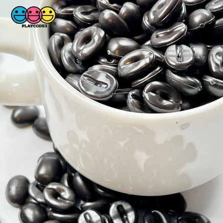 Coffee Beans Charms Fake Food Espresso Bean 3D Cabochons 100 Pcs Charm