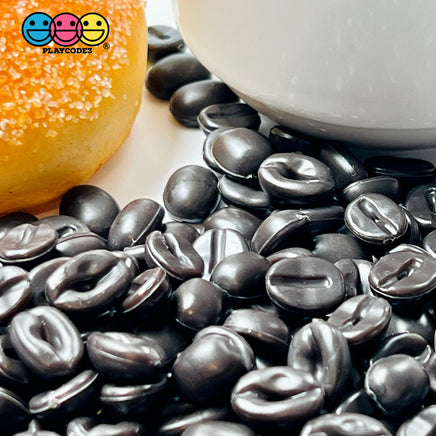 Coffee Beans Charms Fake Food Espresso Bean 3D Cabochons 100 Pcs Charm