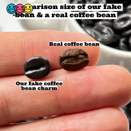 Coffee Beans Charms Fake Food Espresso Bean 3D Cabochons 100 Pcs Charm