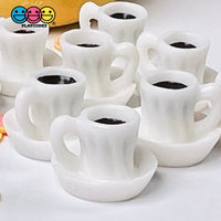 Coffee Cup With Saucer Mini Charms Espresso Cabochons Dollhouse Decoden 10 Pcs Charm