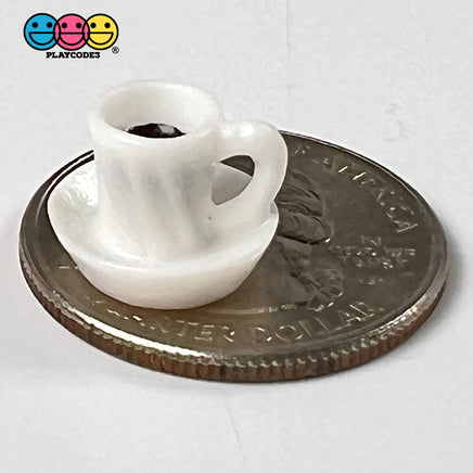 Coffee Cup With Saucer Mini Charms Espresso Cabochons Dollhouse Decoden 10 Pcs Charm