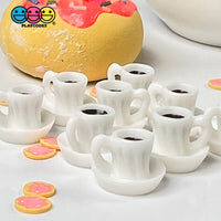 Coffee Cup With Saucer Mini Charms Espresso Cabochons Dollhouse Decoden 10 Pcs Charm