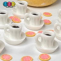 Coffee Cup With Saucer Mini Charms Espresso Cabochons Dollhouse Decoden 10 Pcs Charm