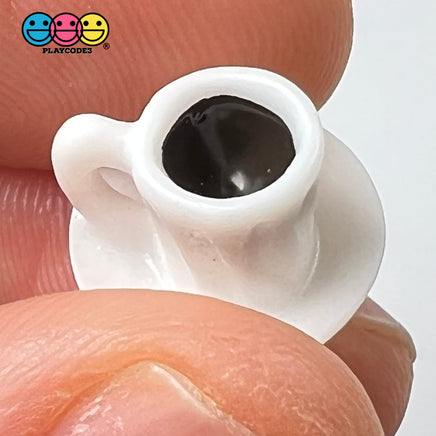 Coffee Cup With Saucer Mini Charms Espresso Cabochons Dollhouse Decoden 10 Pcs Charm