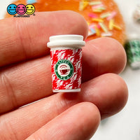 Coffee Cups Red Green Polka Dot Pink Cup Drink Miniature Charms Cabochons 3 Types 9 Pcs Charm