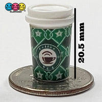 Coffee Cups Red Green Polka Dot Pink Cup Drink Miniature Charms Cabochons 3 Types 9 Pcs Charm