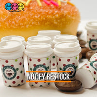 Coffee Cups Red Green Polka Dot Pink Cup Drink Miniature Charms Cabochons 3 Types 9 Pcs Polka Dot (9