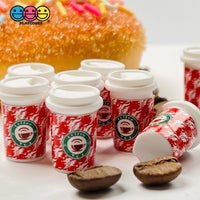 Coffee Cups Red Green Polka Dot Pink Cup Drink Miniature Charms Cabochons 3 Types 9 Pcs Red (9