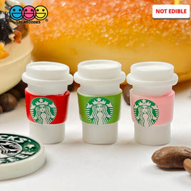 Coffee Cups Red Pink And Green Cup Drink Miniature Charms Cabochons 3 Colors 10 Pcs Charm