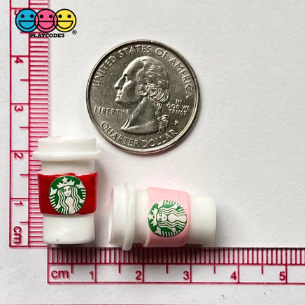 Coffee Cups Red Pink And Green Cup Drink Miniature Charms Cabochons 3 Colors 10 Pcs Charm