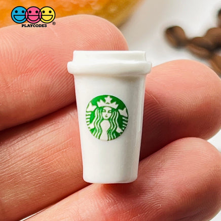 Coffee Cups White Cup Drink Miniature Charms Cabochons 10 Pcs Charm