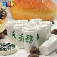 Coffee Cups White Cup Drink Miniature Charms Cabochons 10 Pcs Charm
