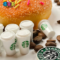 Coffee Cups White Cup Drink Miniature Charms Cabochons 10 Pcs Charm