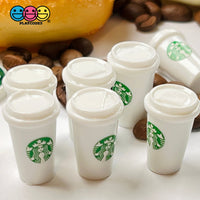 Coffee Cups White Cup Drink Miniature Charms Cabochons 10 Pcs Charm
