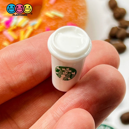 Coffee Cups White Cup Drink Miniature Charms Cabochons 10 Pcs Charm